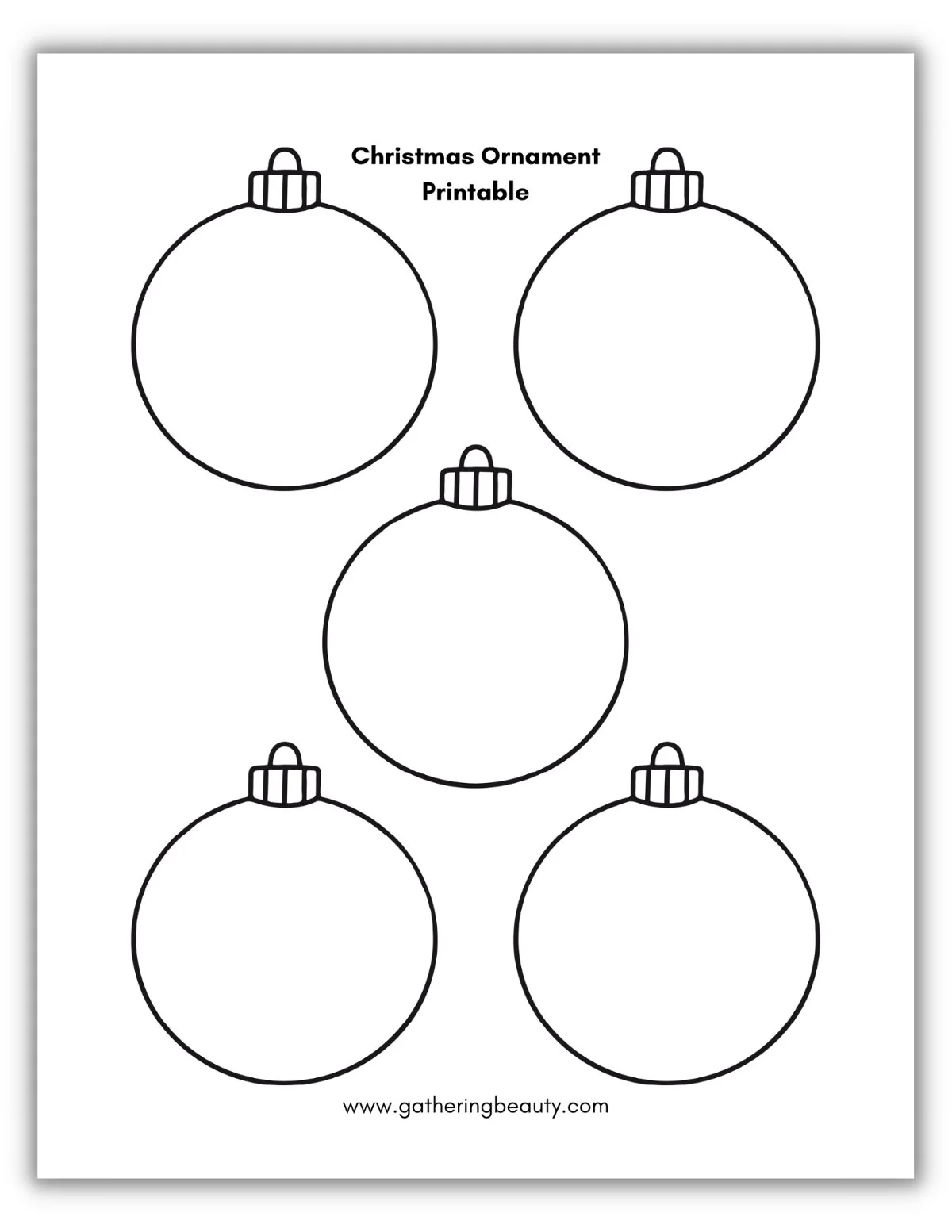 christmas ornament printable — gathering beauty